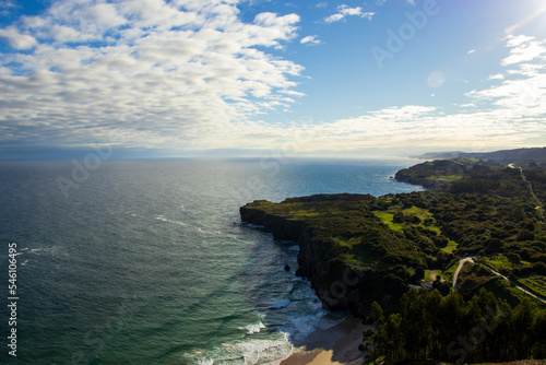 View of the sea from the cliff