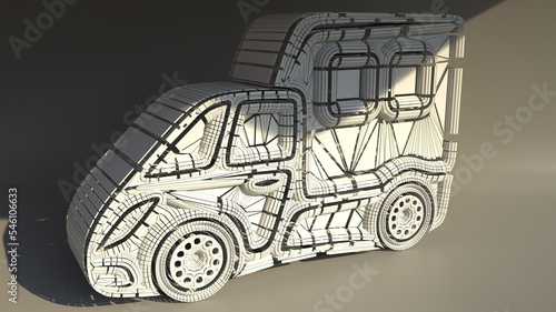 3D Illustration of a vehicle. Must view closely for the modeled mesh especially 3D Car Modelers. Automakers in general can also take a look for subtle details on the exterior. A bus is modeled here.