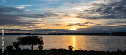 Sunset over Lake Washington IN Kirkland  WA