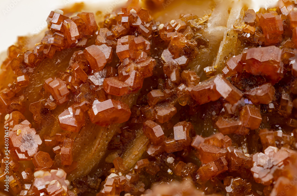 red crystals of a vanadinite mineral specimen red crystals of a vanadinite mineral specimen