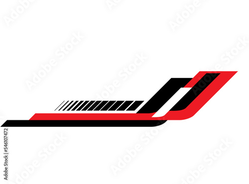 Vector abstract stripe for sports car, motorcycle, boat, yacht, sticker for vehicles. Arrow, striped design element. Modern vector background.