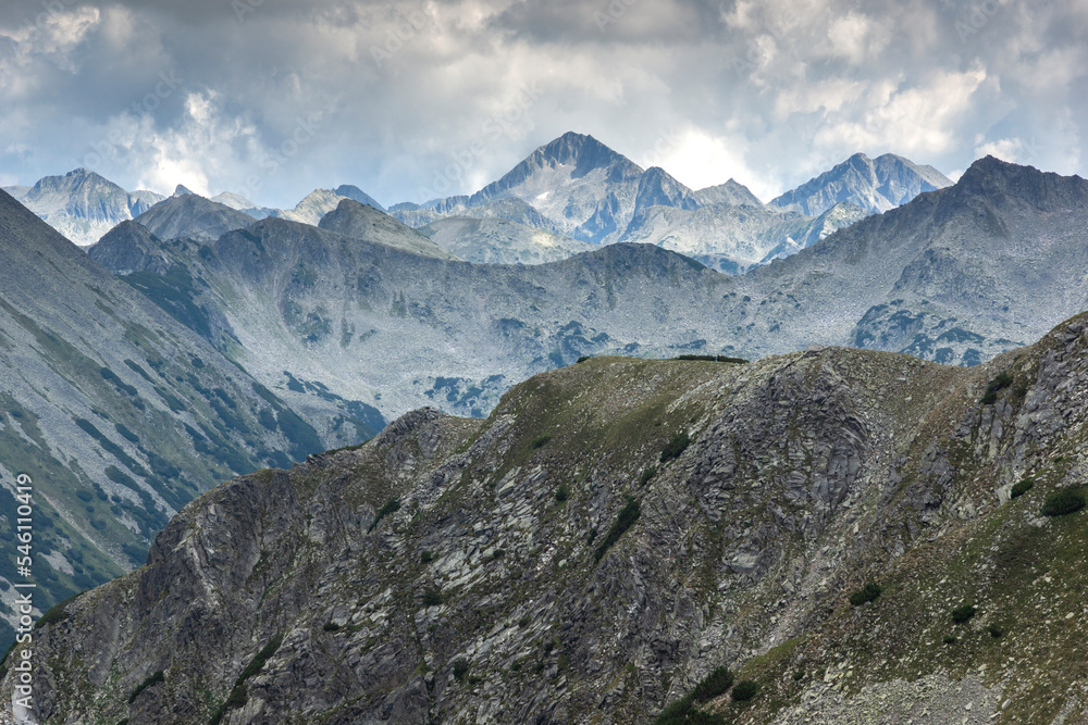 Summer view of Pirin Mountain near Vihren Peak, Bulgaria