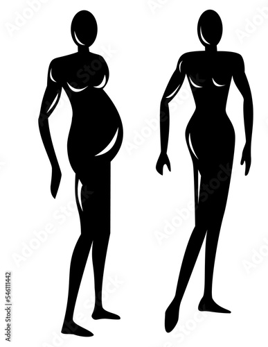 Female Stick Drawing Silhouette