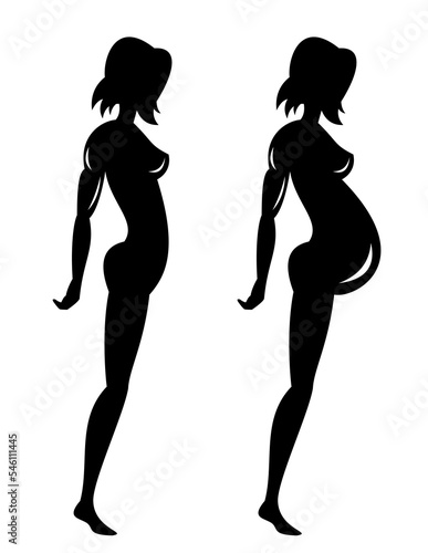 Female Stick Drawing Silhouette