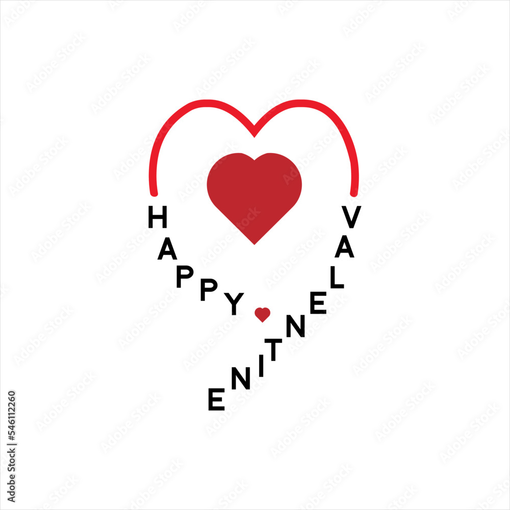 Happy valentines day. Valentine greeting card design with number nine and heart concept.