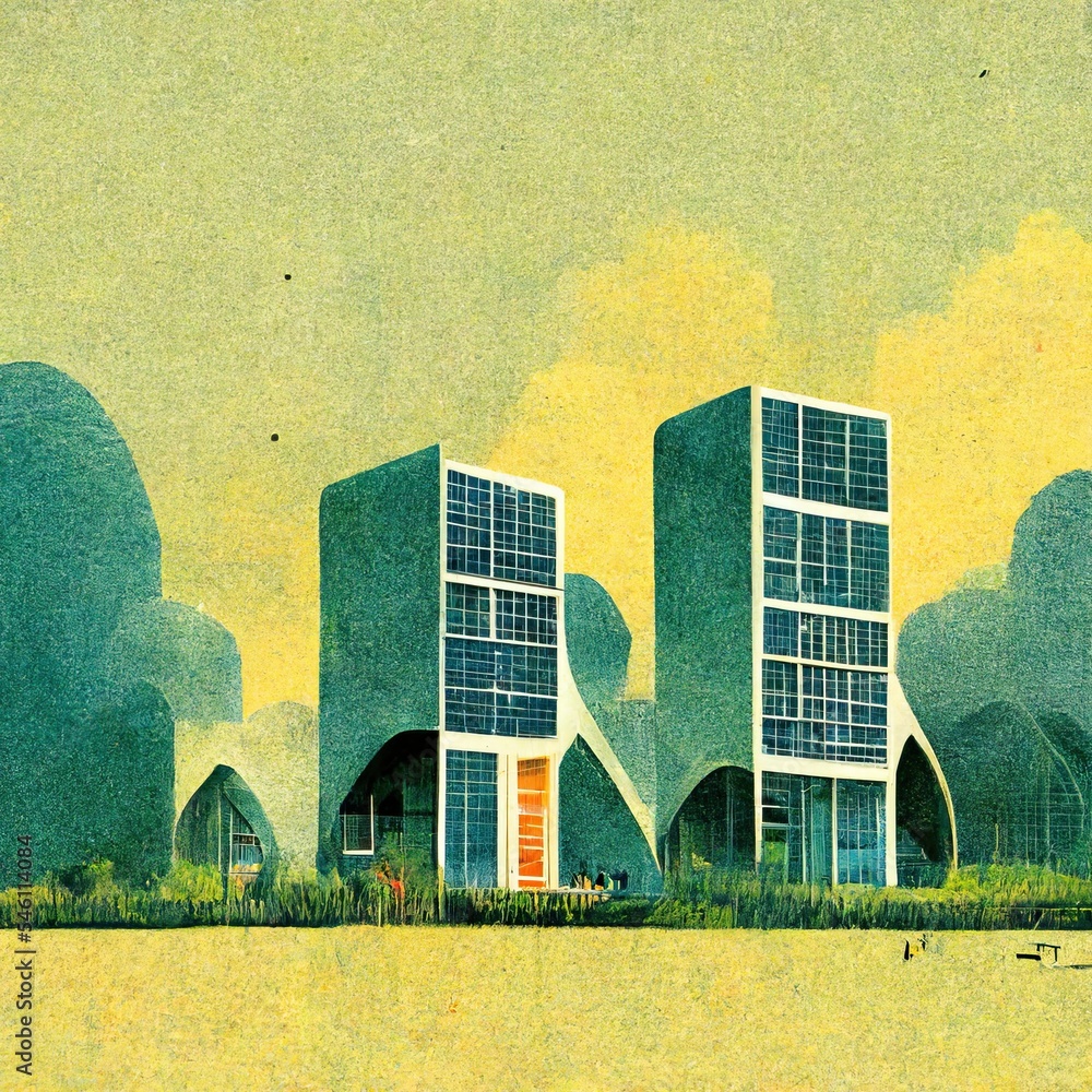Picture of Zero Emission House, futuristic eco house environmentaly friendly ...