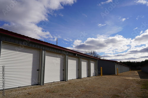 A row of storage units is used to hold the property of owners.
