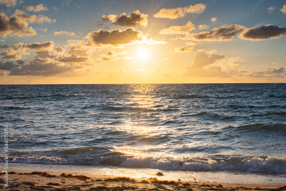 Golden Sunrise at the side of Dania Beach Miami Florida, Landscape