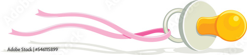 Soother for newborns. Vector design element in flat style isolated on transparent background.