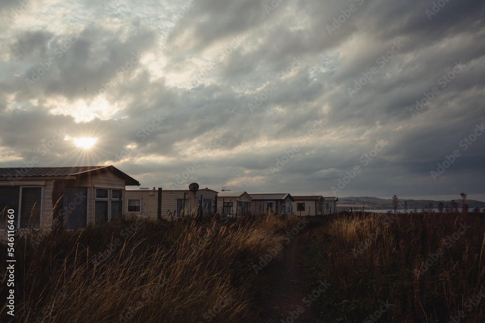 Fototapeta premium Sunset over trailer park