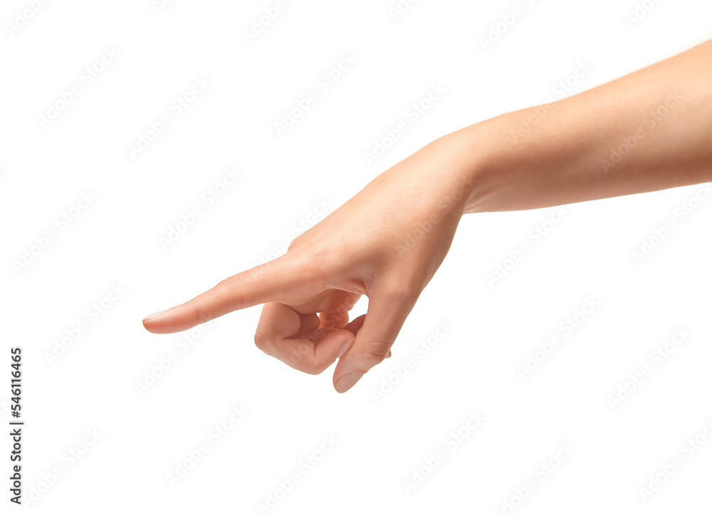 Woman's Hand Points a Fnger.
