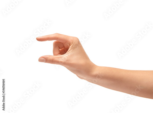 Female Hand Measuring Invisible Items.