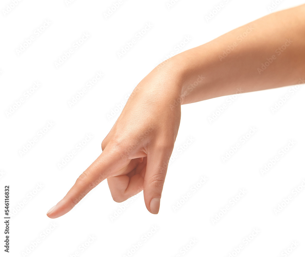 Female Hand Pointing Down. Female Hand Pointing Down.