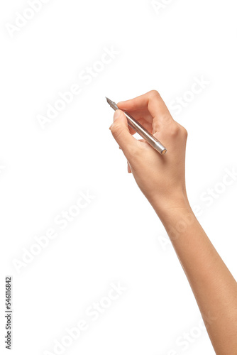 Female Hand Holding A Pen.