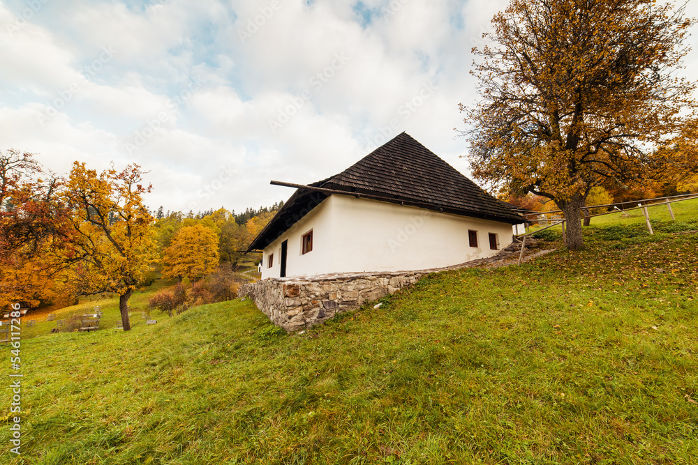 Colourful autumn in Kaliste village, Slovakia near Banska Bystrica.