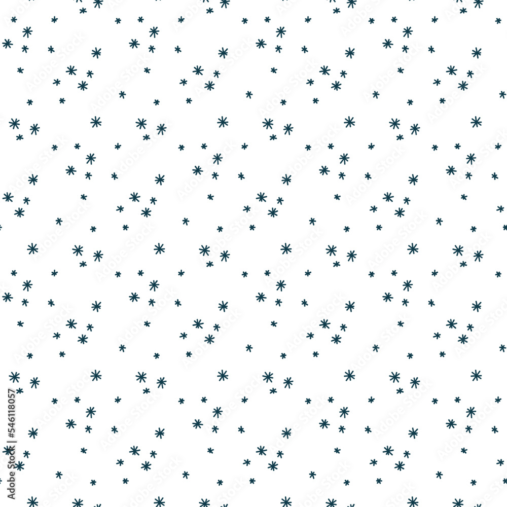 Vector seamless pattern of snowflakes of different sizes. Winter snow background. Vector seamless pattern of snowflakes of different sizes. Winter snow background.