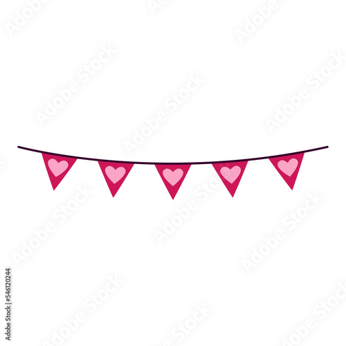 Valentines Fiesta Flag Illustration Of A Ribbon