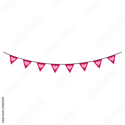 Valentines Fiesta Flag Illustration Of A Ribbon