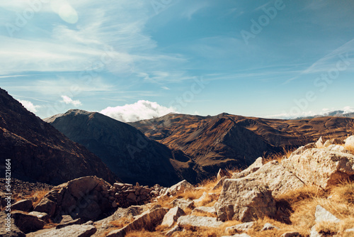 Mountain seen from the top during a beautiful autumn day