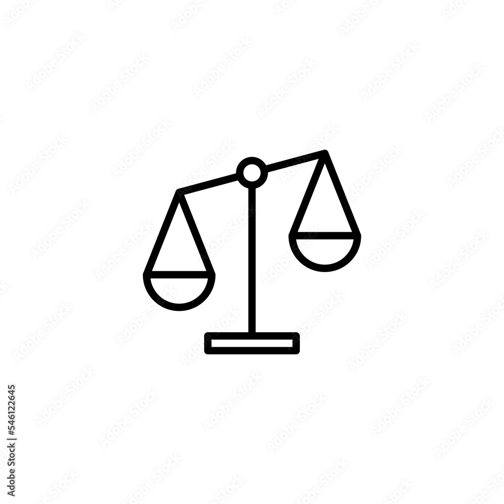 Scales icon vector illustration. Law scale icon. Justice sign and symbol Scales icon vector illustration. Law scale icon. Justice sign and symbol