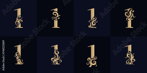 Collection number 1 logo with luxury ornament design