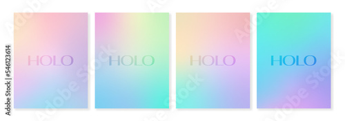 Set of vertical holographic backgrounds with soft transitions. For brochures, booklets, wallpapers, business cards, branding, postcards, and other stylish projects.