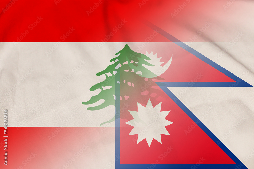 Lebanon and Nepal state flag international contract NPL LBN Lebanon and Nepal state flag international contract NPL LBN