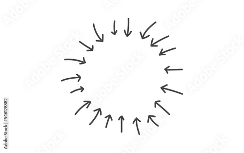 arrows line pointing to center