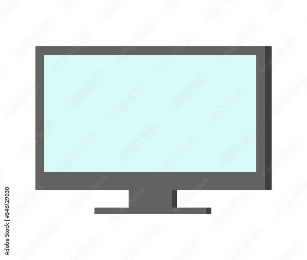 Modern flat screen computer monoblock monitor display Isolated on white background. Device for displaying visual information. Gadget for operational visual communication of user with control device
