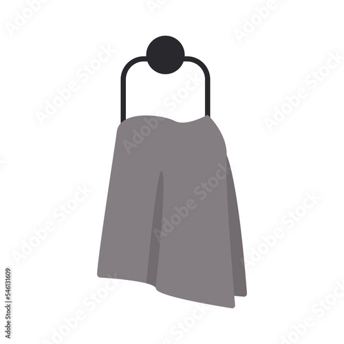 simple flat gray  hanging towel  