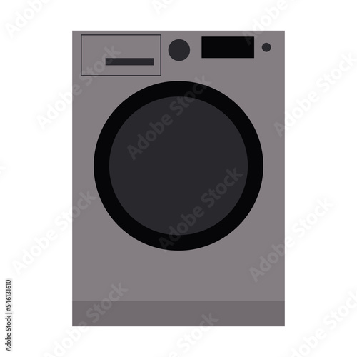 Simple flat gray washing mashine