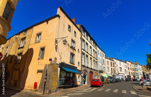 Street of Riom, Puy-de-Dome department, Auvergne, central France.