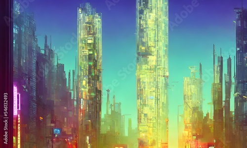 近未来都市高層ビル群 © Bob