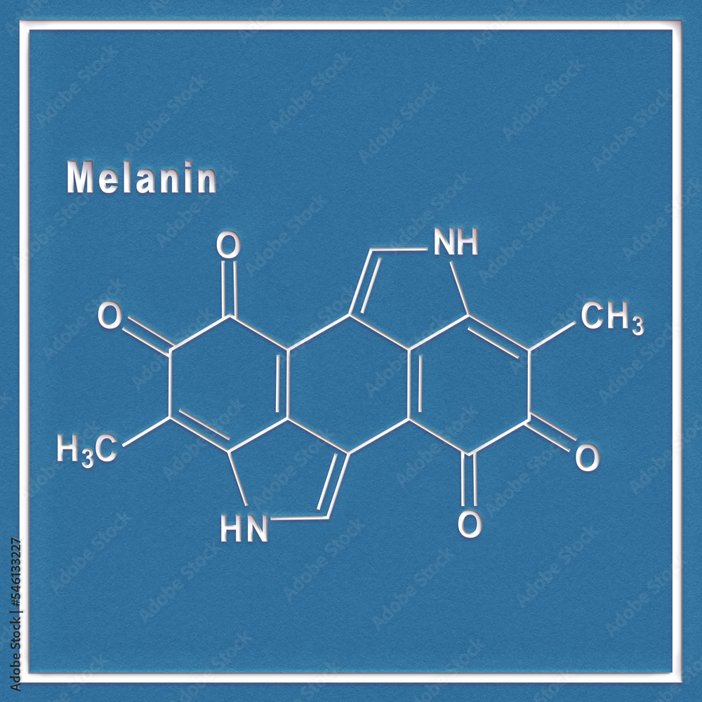 Melanin molecule, Structural chemical formula Stock Illustration ...
