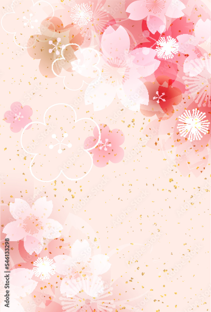 桜 梅 年賀状 背景 桜 梅 年賀状 背景
