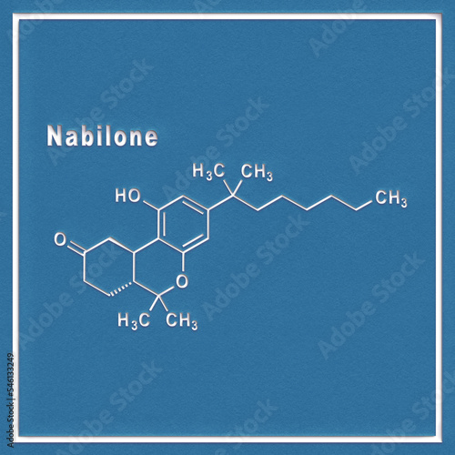 Nabilone synthetic cannabinoid, Structural chemical formula photo