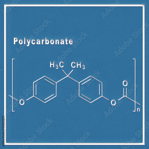 Polycarbonate PC, Structural chemical formula photo