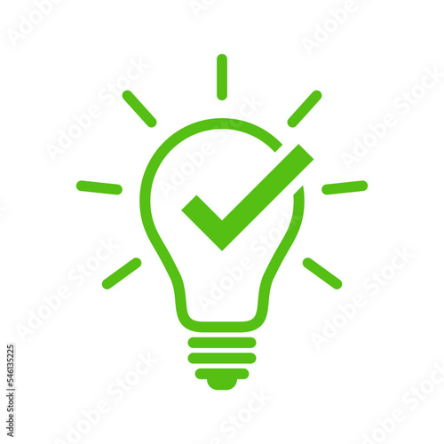 Light bulb with check mark icon