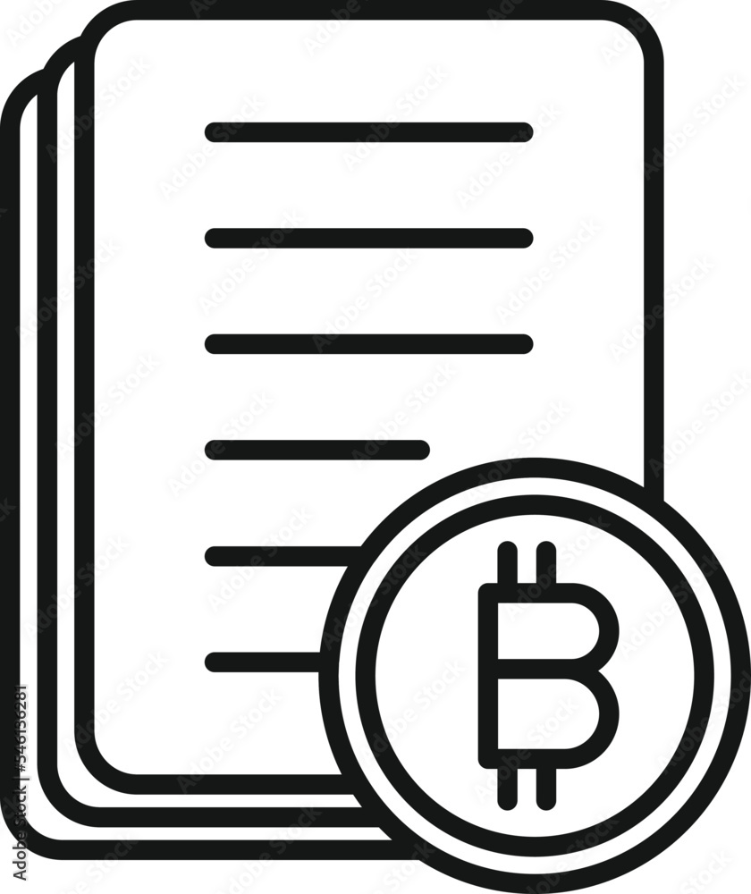 Cryptocurrency papers icon outline vector. Crypto business. Finance graph Cryptocurrency papers icon outline vector. Crypto business. Finance graph