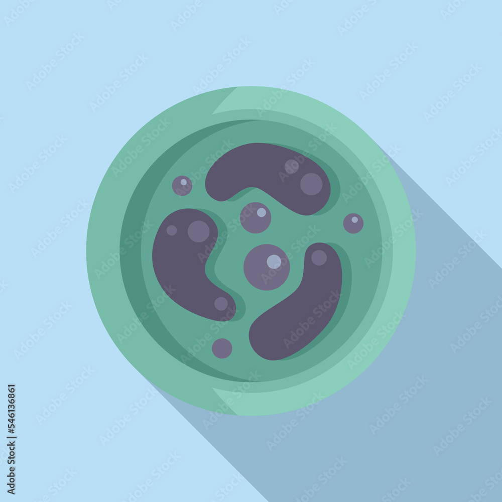 Laboratory petri dish icon flat vector. Health cell. Science experiment Laboratory petri dish icon flat vector. Health cell. Science experiment