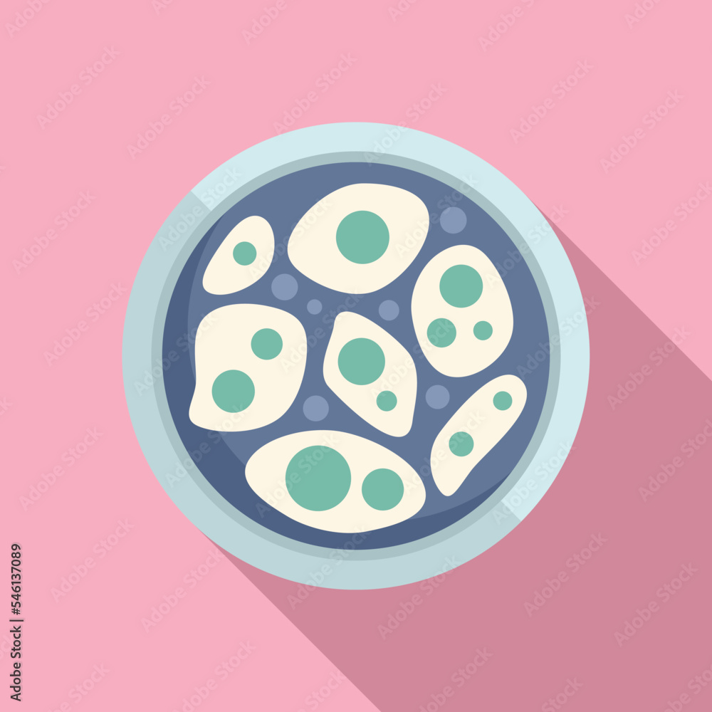 Mold petri dish icon flat vector. Medicine cell. Micro virus