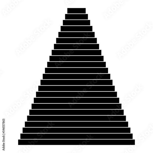 Black block pyramid. Business financial investment. Vector illustration. Stock image. 