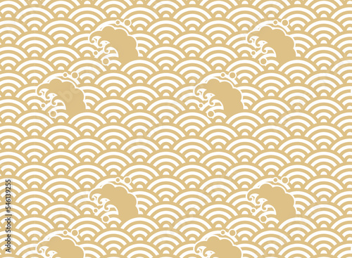 和柄・青海波のシームレスなパターン