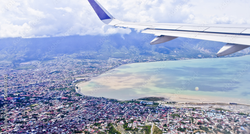 aerial view of Palu city. Central Sulawesi, Indonesia aerial view of Palu city. Central Sulawesi, Indonesia