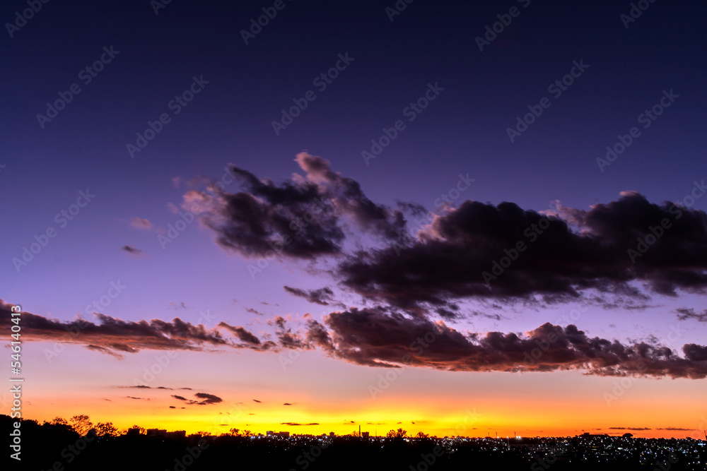 Sunset in the sky with clouds, Awesome epic landscape. Amazing vibrant colors im Brazil Sunset in the sky with clouds, Awesome epic landscape. Amazing vibrant colors im Brazil
