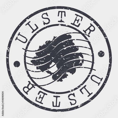 Ulster, Ireland Map Stamp Retro Postmark. Silhouette Postal Passport. Seal Round Vector Icon. Badge Vintage Postage Design. photo
