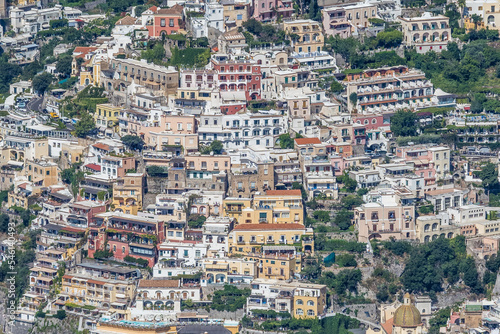 Close up view of Positano buildings © oldmn