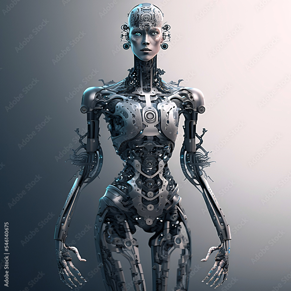 Humanoid, full body robot Stock Illustration | Adobe Stock