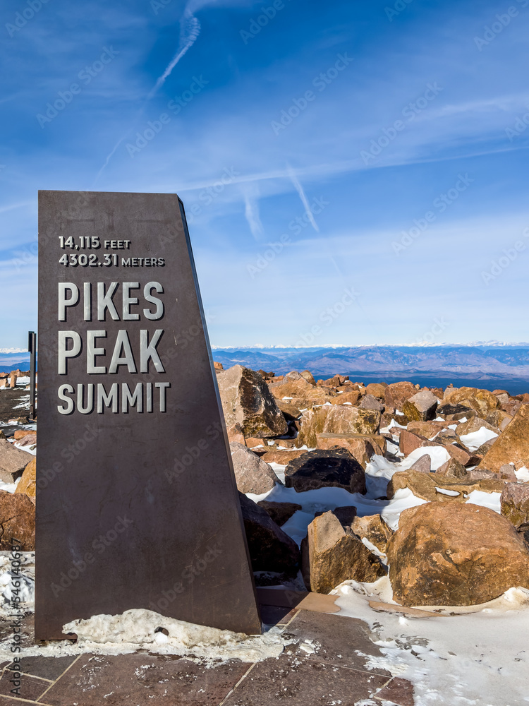 View from the summit of Pikes Peak in Colorado