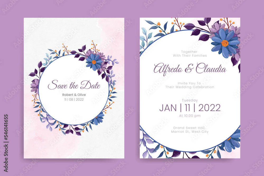 Beautiful hand drawn roses wedding invitation card Beautiful hand drawn roses wedding invitation card